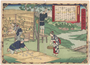 Cultivating Wild Silkworms in Tajima Province from the series Dai Nippon Bussan Zue (Products of Greater Japan)